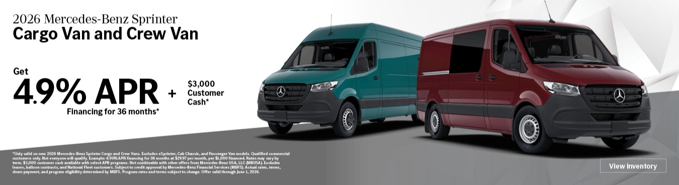 2026 Mercedes-Benz Sprinter Cargo Van and Crew Van